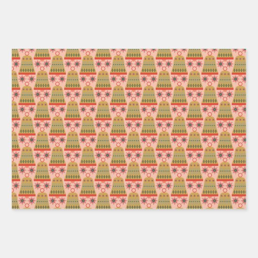 とても陽気なクリスマスのパターン ラッピングペーパーシート (正面3)