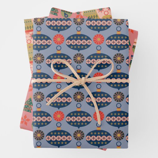 とても陽気なクリスマスのパターン ラッピングペーパーシート (インサイチュ)