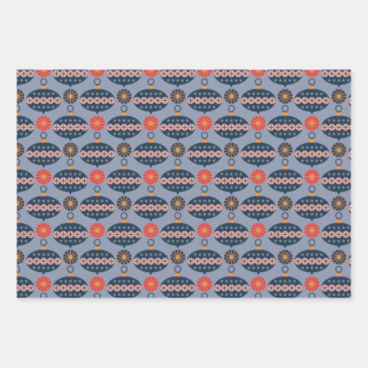 とても陽気なクリスマスのパターン ラッピングペーパーシート (正面)