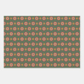 とても陽気なクリスマスのミッドセンチュリーパターン ラッピングペーパーシート (正面)