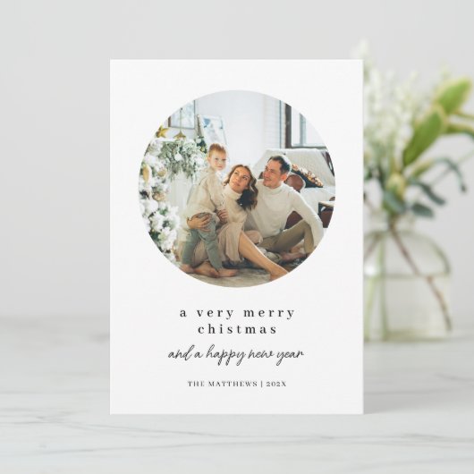 とても陽気なクリスマスのモダン写真 シーズンカード (スタンド正面)