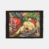 とても陽気なクリスマスガルシアのサンタの休日を過ごす フリースブランケット (正面(横))