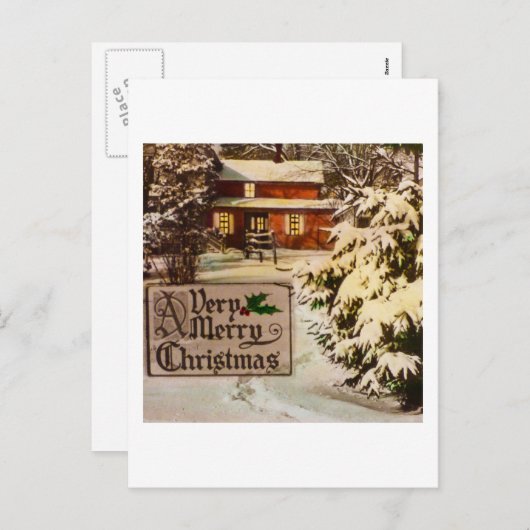 とても陽気なクリスマスクラシックの伝統的冬 シーズンポストカード (正面/裏面)