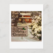 とても陽気なクリスマスクラシックの伝統的冬 シーズンポストカード (正面)