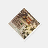 とても陽気なクリスマスクラシックの伝統的冬 スタンダードカクテルナプキン (角)