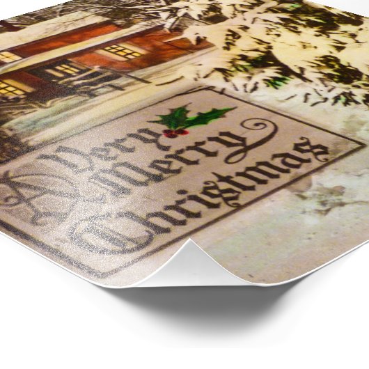 とても陽気なクリスマスクラシックの伝統的冬 フォトプリント            (角)