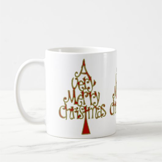 とても陽気なクリスマスツリー コーヒーマグカップ (左)
