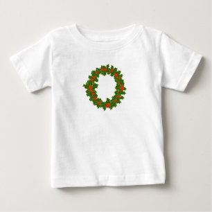 とても陽気なクリスマスリース ベビーTシャツ