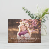 とても陽気なクリスマス手書きの脚本写真 シーズンカード (スタンド正面)