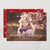 とても陽気なクリスマス手書きの脚本写真 シーズンカード (正面/裏面)