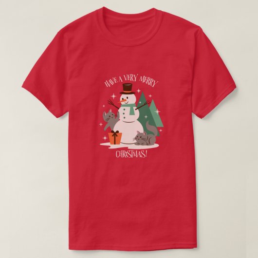 とても陽気なクリスマス雪だるまを取る Tシャツ (デザイン正面)
