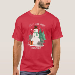 とても陽気なクリスマス雪だるまを取る Tシャツ