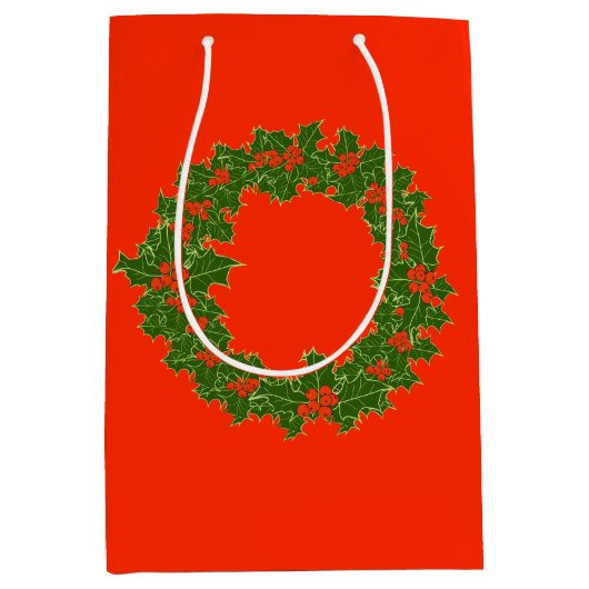 とても陽気なクリスマス ミディアムペーパーバッグ (正面)