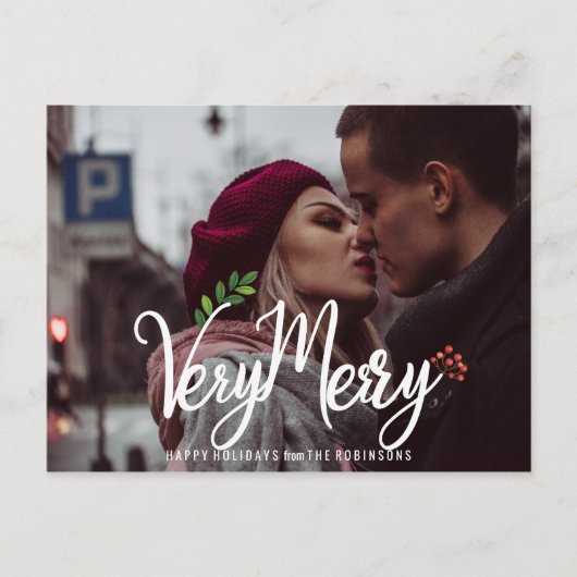 とても陽気なホリデー・エレガント シーズンポストカード (正面)