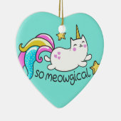 とても魅力的なかわいい一角獣子猫グリッター セラミックオーナメント (右)