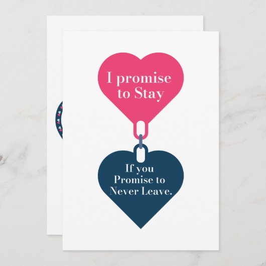とどまることを約束する、もしあなたが決して離れないことを約束するなら。 シーズンカード (正面/裏面)