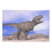 とどろいているティラノサウルス・レックス- 3Dは描写します 枕カバー (裏面)
