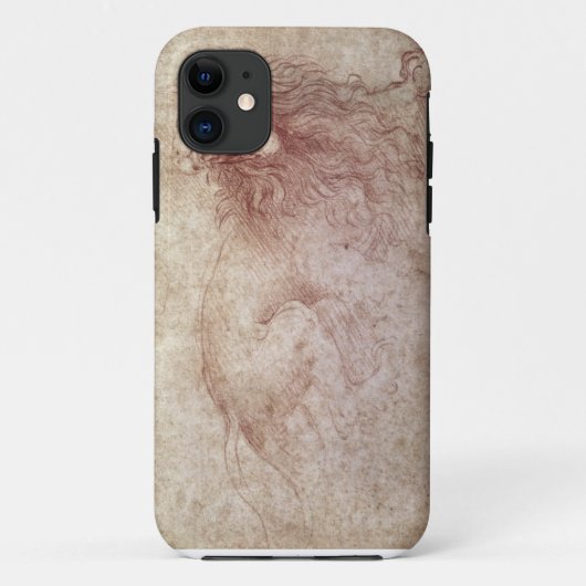 とどろくライオン(紙の赤いチョーク)のスケッチ Case-Mate iPhoneケース (裏面)