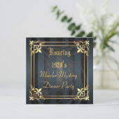 とどろく二十代のアールデコの黒のパーティの招待状 招待状 (スタンド正面)