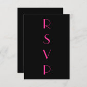 とどろく二十代の明るい赤紫色RSVP 出欠カード (正面/裏面)