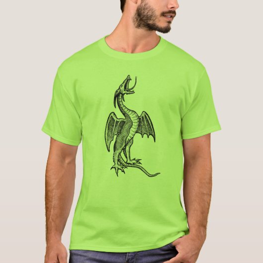 とどろく黒いドラゴン Tシャツ (正面)
