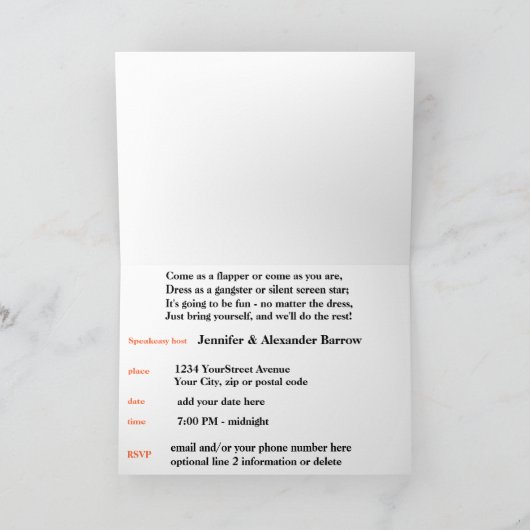 とどろく20年代のハローウィンパーティの衣裳 招待状 (内部)