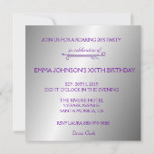 とどろく20年代のフラッパーの女の子のレトロのパーティの招待状 招待状 (裏面)