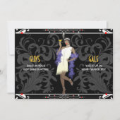 とどろく20年代のフラッパーの女の子のレトロの招待状 招待状 (裏面)