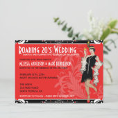 とどろく20年代のフラッパーの衣裳の結婚式招待状 招待状 (スタンド正面)