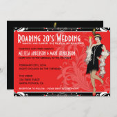 とどろく20年代のフラッパーの衣裳の結婚式招待状 招待状 (正面/裏面)