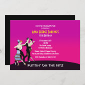 とどろく20年代ジャズパーティーのテーマの招待状 招待状 (正面/裏面)