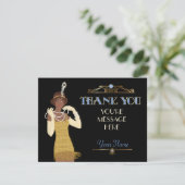 とどろく20sアフリカ系アメリカ人のフラッパーは感謝していしています サンキューカード (スタンド正面)