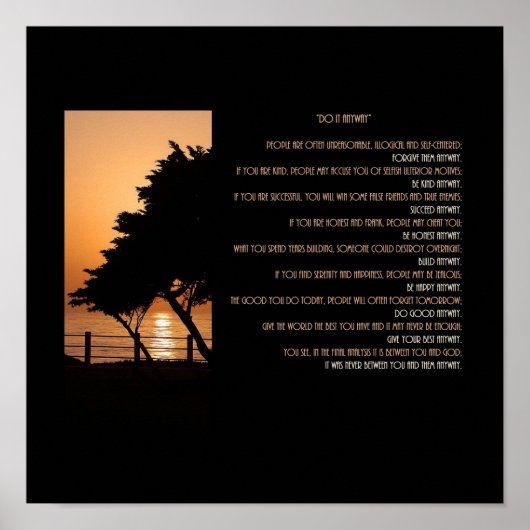 とにかくやれ Tree & Ocean Sunset ポスター (正面)