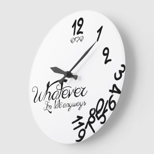 とにかくオレは壁時計の周りに遅れてる ラージ壁時計 (傾斜)