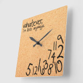 とにかくコルクのバックグラウンドで遅れる スクエア壁時計 (傾斜)