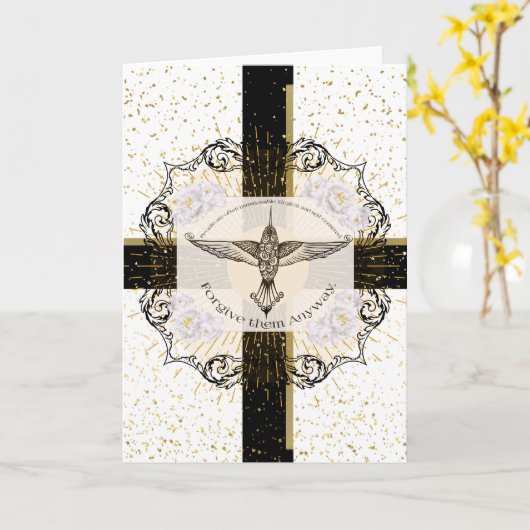 とにかくハミングバード感動的を許せ カード (黄色い花)