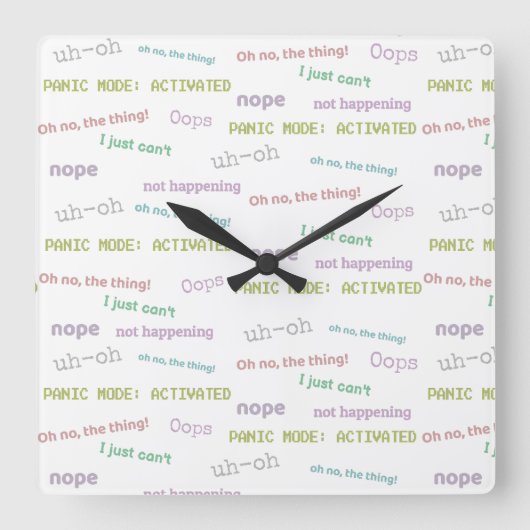 とにかく時計が遅れる スクエア壁時計 (正面)