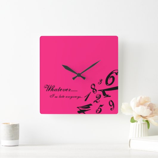 とにかく私が遅い時刻数時間であるものは何でも スクエア壁時計 (ホーム)