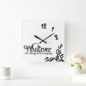 とにかく私はいつも時間通りに… スクエア壁時計 (ホーム)