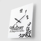 とにかく私はいつも時間通りに… スクエア壁時計 (傾斜)