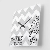 とにかく私は遅れます時間を記録します スクエア壁時計 (傾斜)