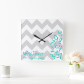 とにかく私は遅れます時間を記録します スクエア壁時計 (ホーム)