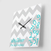 とにかく私は遅れます時間を記録します スクエア壁時計 (傾斜)