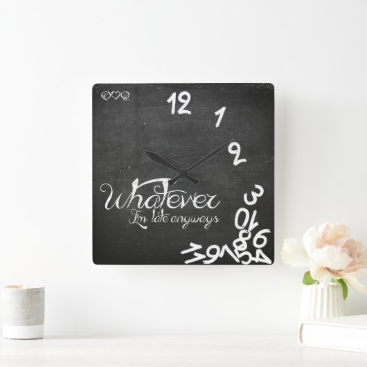 、とにかく私遅い時間を記録するものは何でも-黒板 スクエア壁時計 (ホーム)