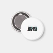 とにかく笑顔 グリッチ効果 レトロ名言デザインテンプレート マグネット (正面/裏面)