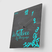 とにかく遅いミントおよび黒板は、私であるものは何でも スクエア壁時計 (傾斜)