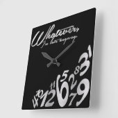 とにかく遅い – 黒と銀 スクエア壁時計 (傾斜)
