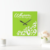 とにかく遅れた – ライムグリーン スクエア壁時計 (ホーム)