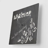 とにかく遅れちゃったヴィンテージChalkboard スクエア壁時計 (傾斜)