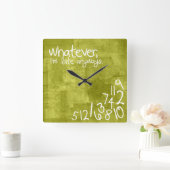 とにかく遅れちゃった スクエア壁時計 (ホーム)